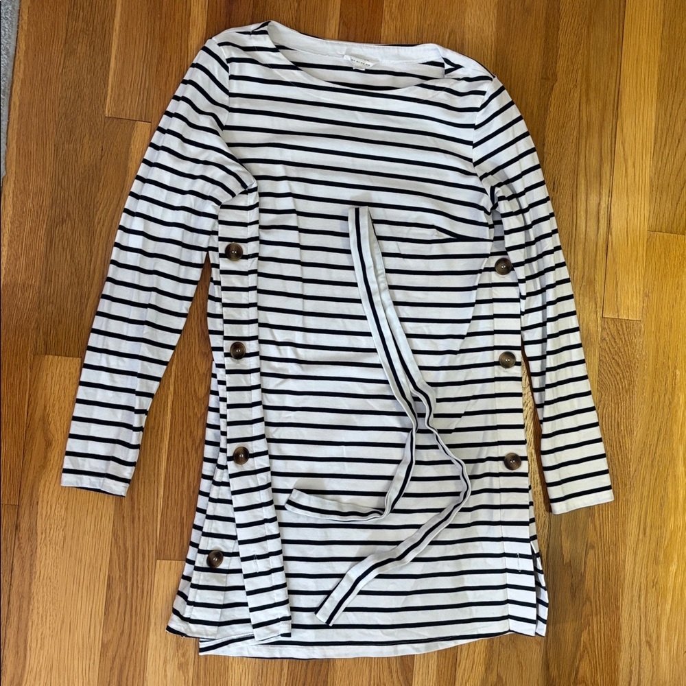 Seraphine Navy and White Striped tunic